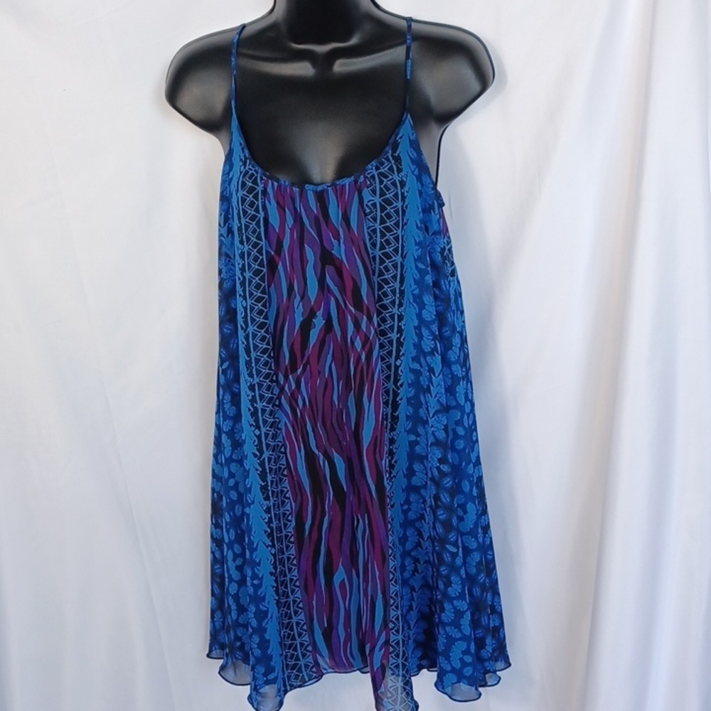 EXPRESS SPAGHETTI STRAP DRESS, blue & purple, loose, flowy, adjustable